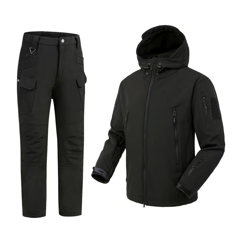 Set complet de echipament de drumeție pentru bărbați: Jachetă impermeabilă rezistentă (3 în 1) + pantaloni cargo (cadou) + tricou respirabil (cadou)