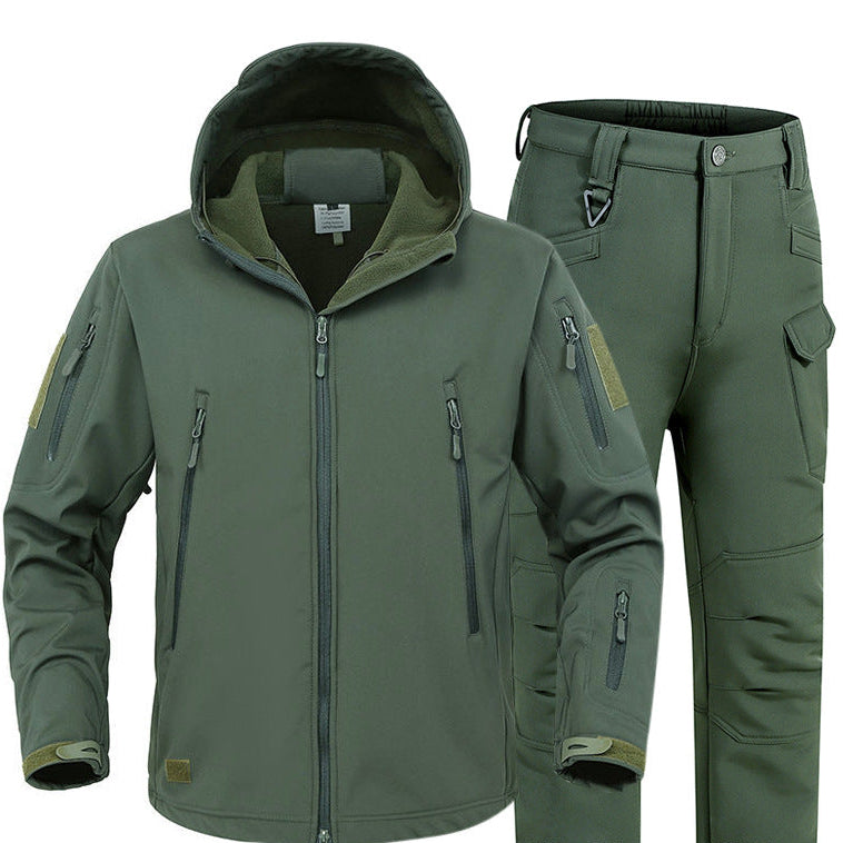 Set complet de echipament de drumeție pentru bărbați: Jachetă impermeabilă rezistentă (3 în 1) + pantaloni cargo (cadou) + tricou respirabil (cadou)