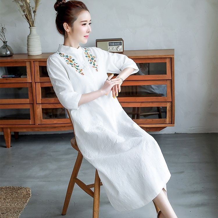 Rochie Lejeră de Vară cu Broderie Tradițională (S-5XL)