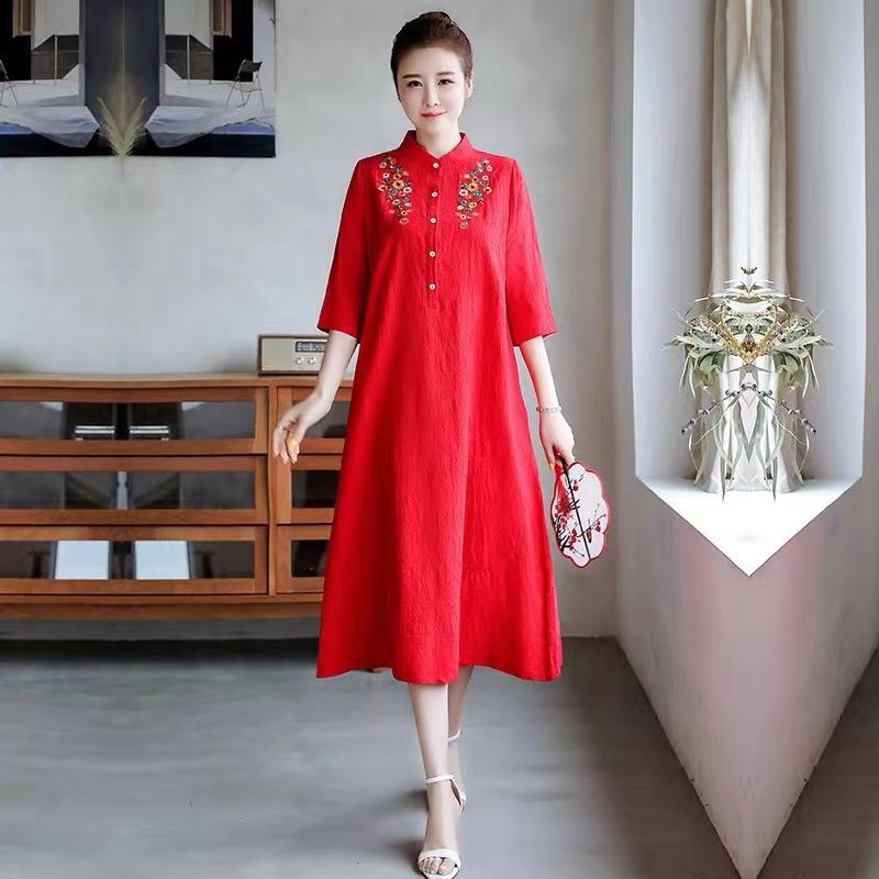 Rochie Lejeră de Vară cu Broderie Tradițională (S-5XL)