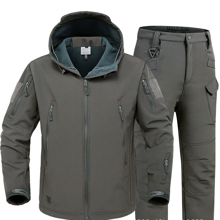 Set complet de echipament de drumeție pentru bărbați: Jachetă impermeabilă rezistentă (3 în 1) + pantaloni cargo (cadou) + tricou respirabil (cadou)