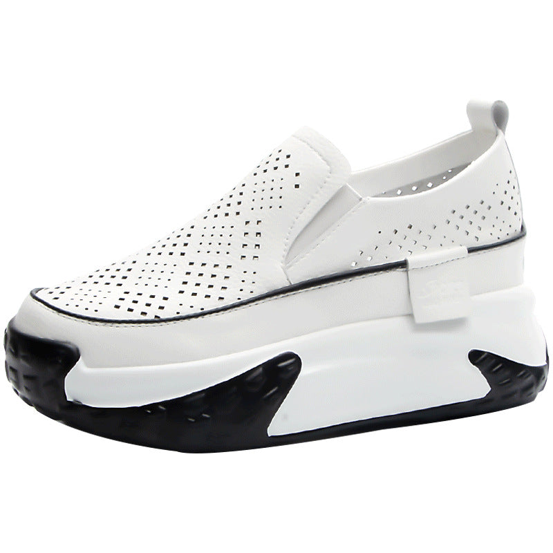 Pantofi Casual Piele cu Platformă 7cm