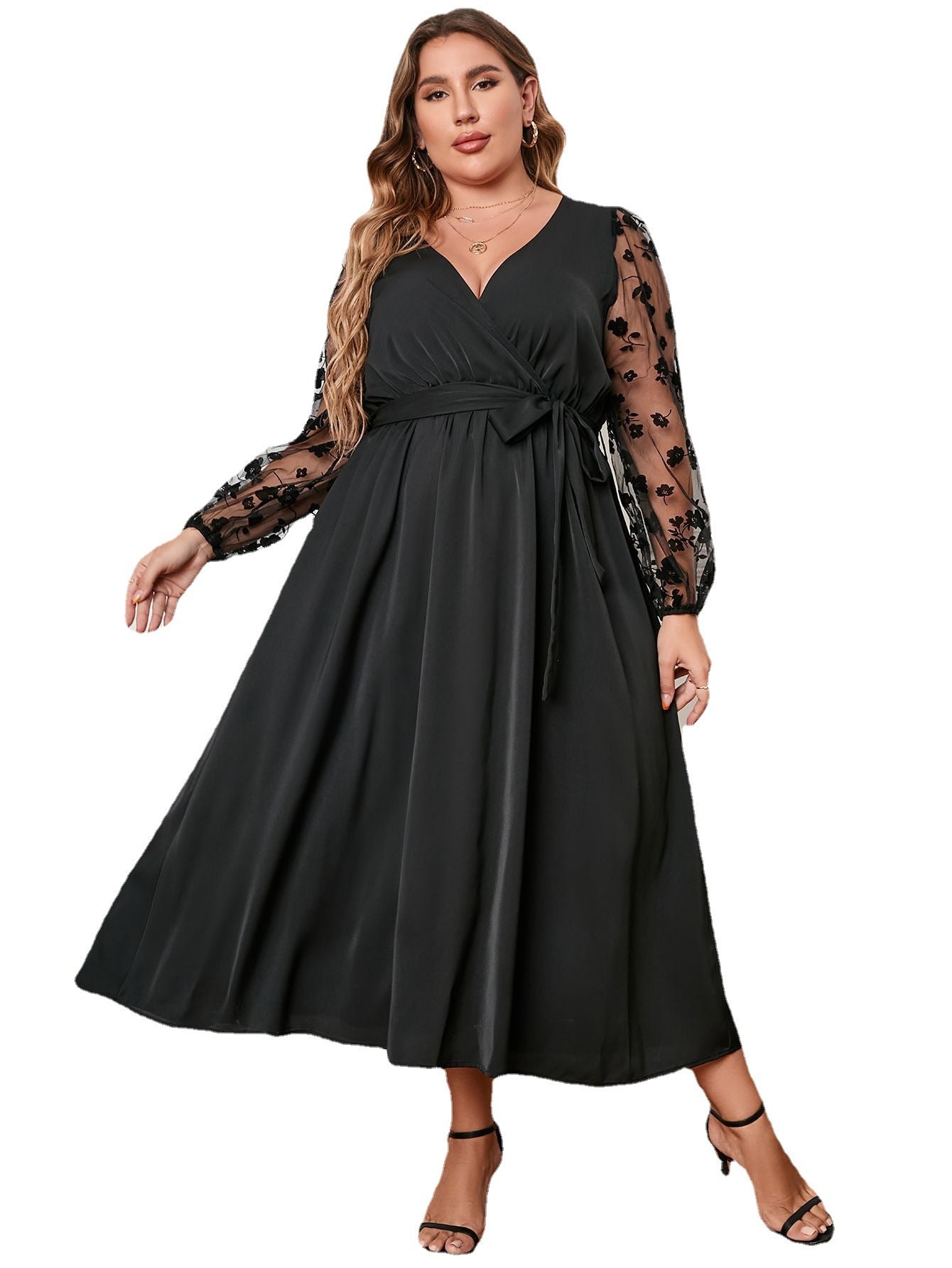 XL-4XL 2024 Rochie de damă largi cu mânecă lungă la modă