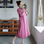Rochie Lejeră de Vară cu Broderie Tradițională (S-5XL)