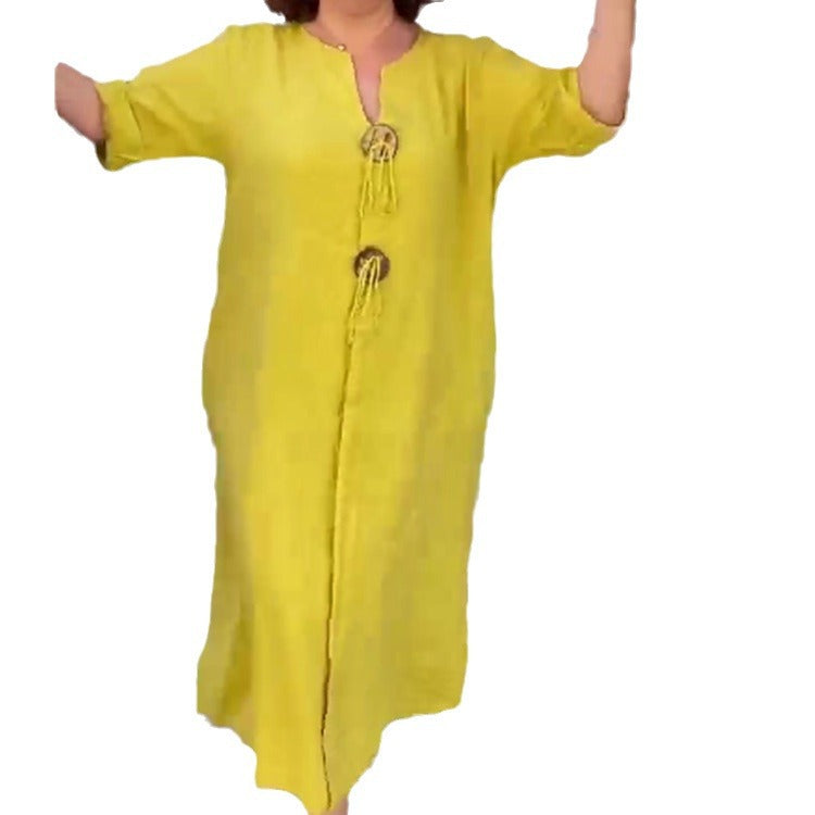 [S-5XL] 2024 Rochie casual de culoare simplă pentru femei