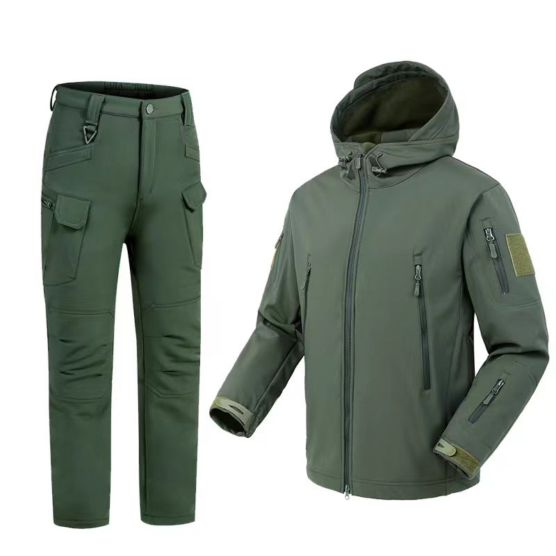 Set complet de echipament de drumeție pentru bărbați: Jachetă impermeabilă rezistentă (3 în 1) + pantaloni cargo (cadou) + tricou respirabil (cadou)