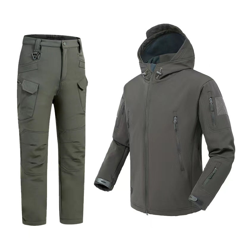 Set complet de echipament de drumeție pentru bărbați: Jachetă impermeabilă rezistentă (3 în 1) + pantaloni cargo (cadou) + tricou respirabil (cadou)