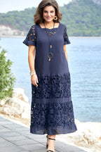✨【S-5XL】Rochie lungă din dantelă, elegantă și la modă