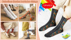 💐【5/10 perechi】🧦Toamna și iarna Șosete lungi răsucite noi, retro, retro, florale, din bumbac