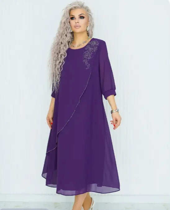 👗【Cumpără 1, primești 1 gratuit】❤️【S-5XL】Rochie nouă din șifon de înaltă calitate 2025