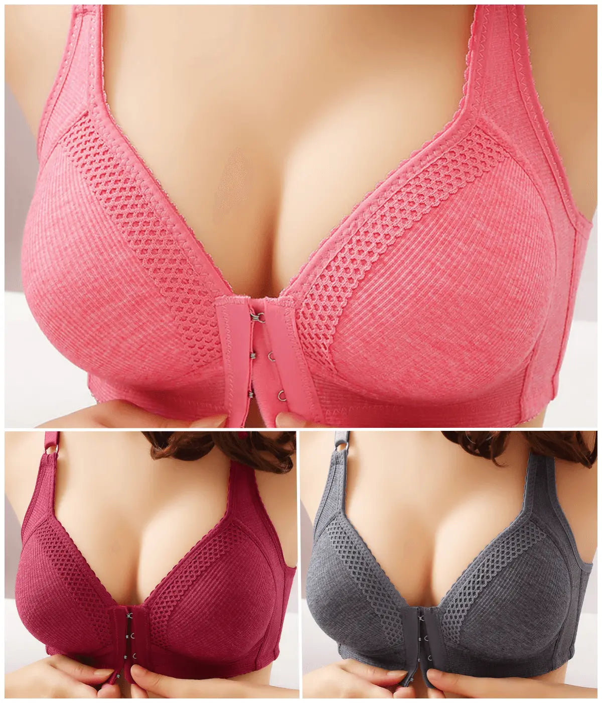 💥👙【M-3XL】【Pachet de 5】Sutien push-up de înaltă calitate, fără cusături, la modă și sexy, previne căderea