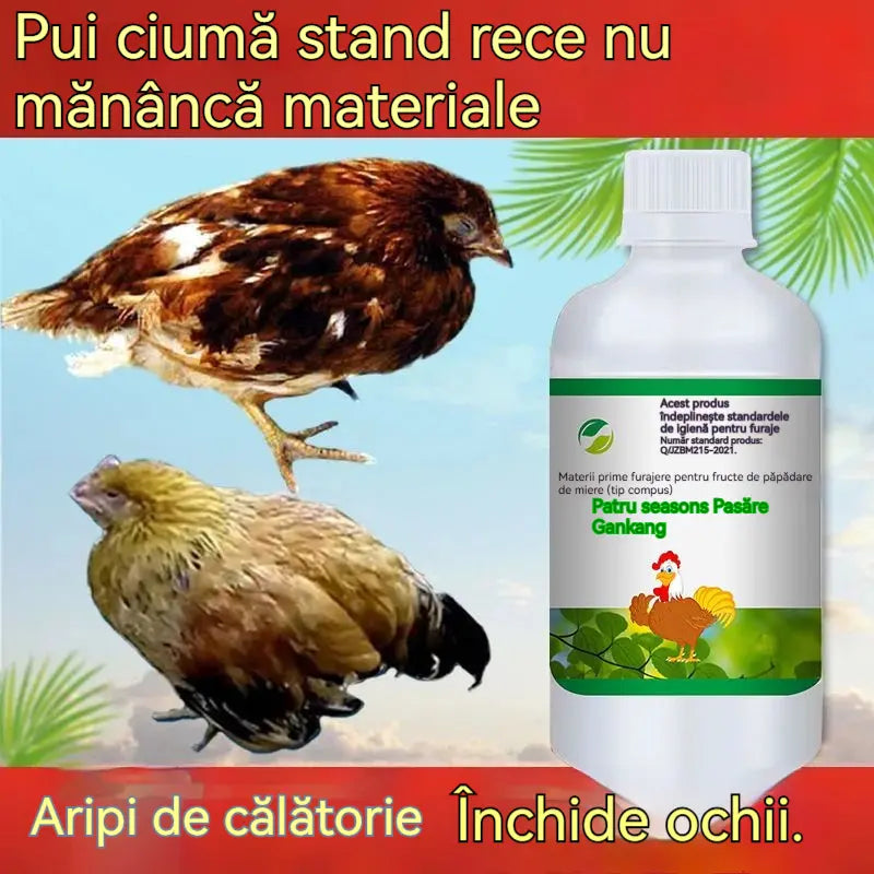 【250/500/1000 ml】Păsări Four Seasons ✅Răceli de găini, rațe și gâscă ✅Tuse sforăitoare ✅Antivirală ✅Febra de pui ✅General pentru porci, bovine și oi