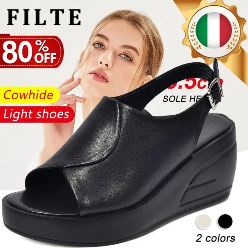🔥👡【35-40】 Sandale din piele naturală pentru femei la modă 2026, cu talpă moale și talpă groasă