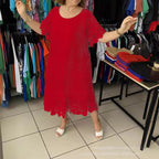 [XXS-5XL] Rochie nouă din dantelă cu mâneci scurte, cu decolteu rotund
