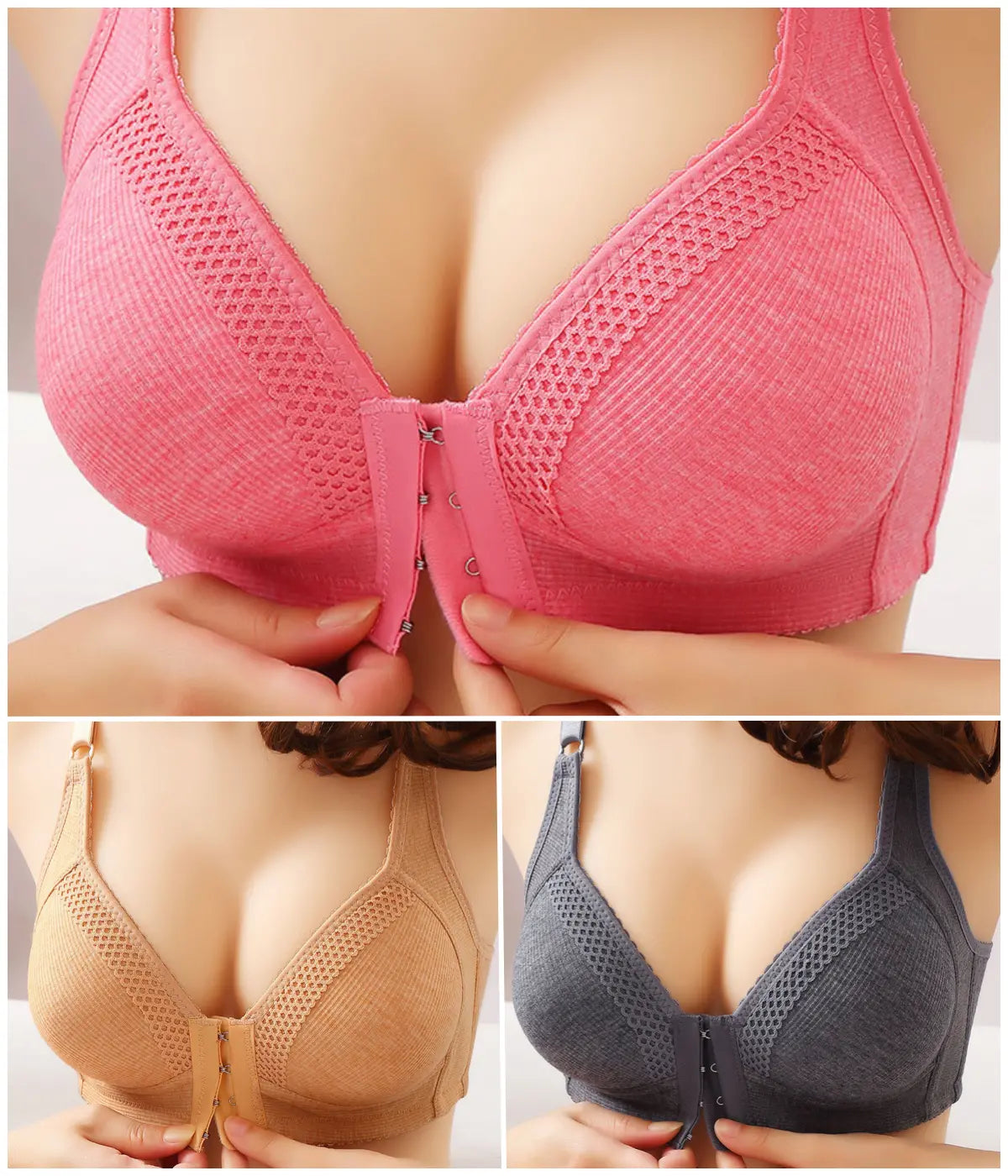 💥👙【M-3XL】【Pachet de 5】Sutien push-up de înaltă calitate, fără cusături, la modă și sexy, previne căderea