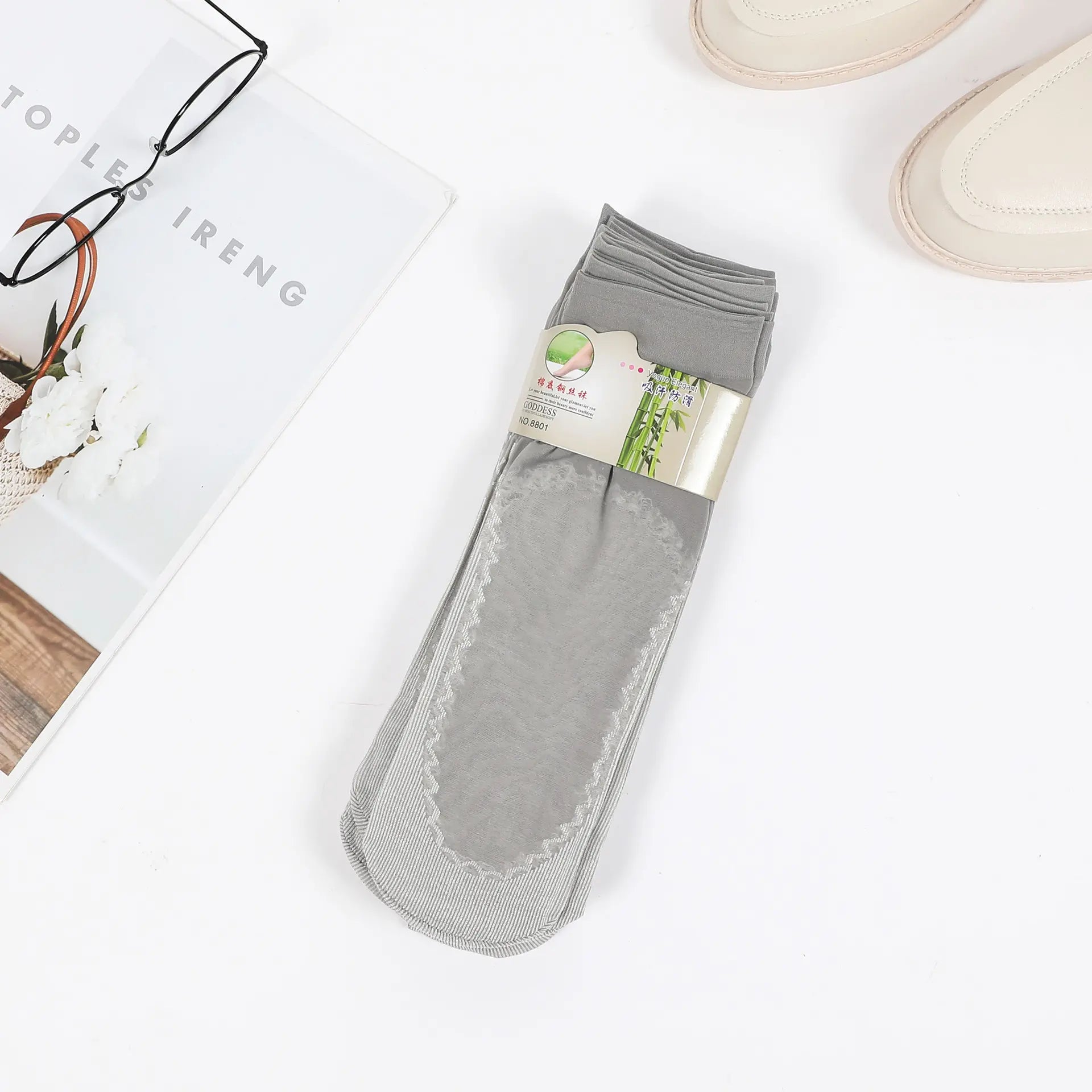 🔥【30% OFF】【20 perechi】💖Ciorapi scurți de bumbac pentru femei