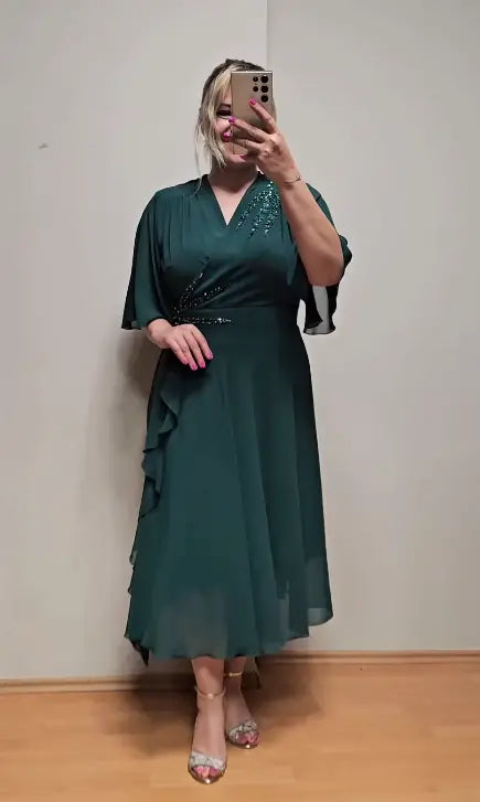 【S-5XL】Rochie de vară din șifon, cu talie marcată