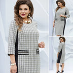 🍃【Cumpărați 1, primiți 1 gratuit】【S-5XL】🍂Nouă rochie elegantă în carouri pentru primăvară.