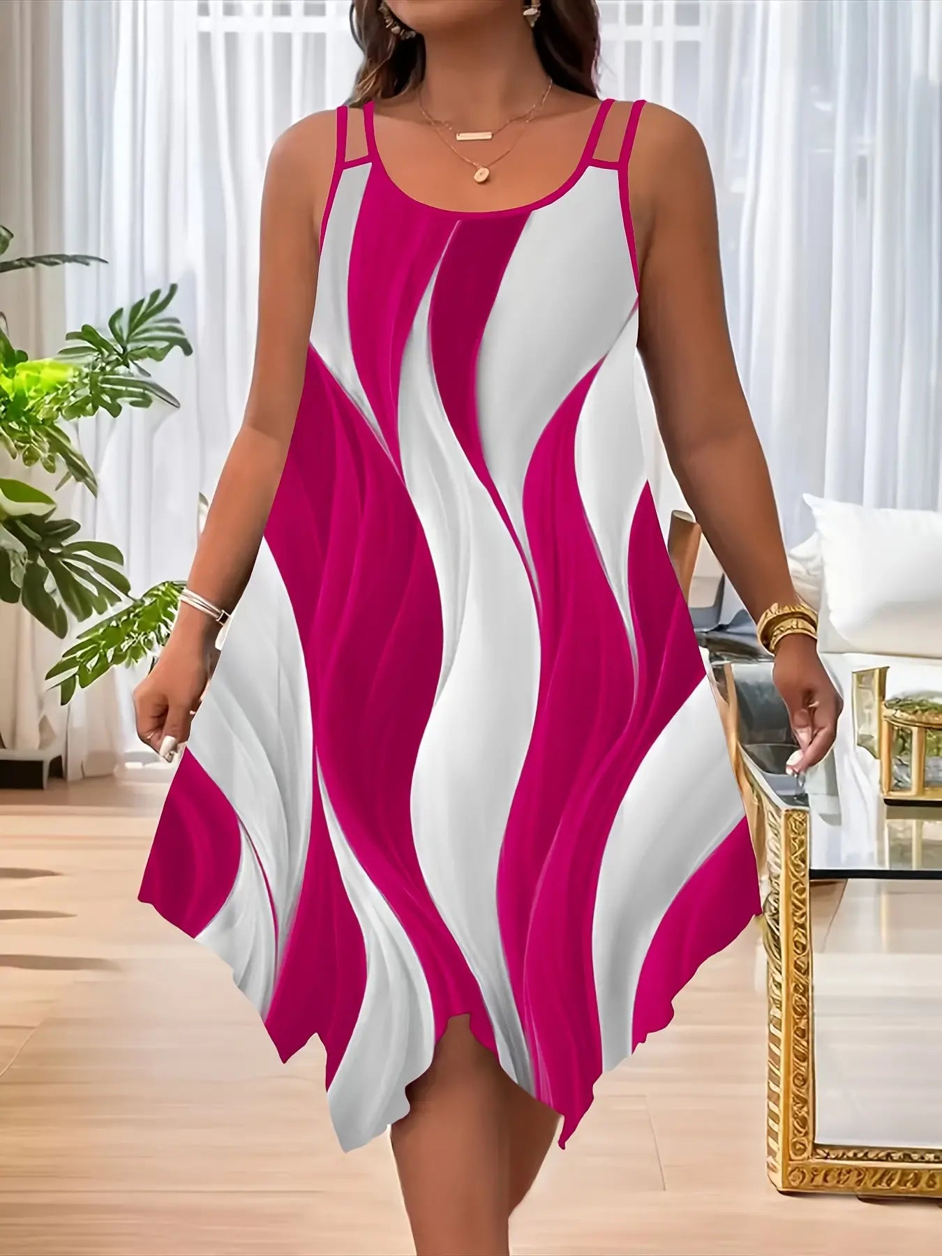 【Cumpărați 1 obțineți 1 gratuit】[XL~8XL]✨Rochie de vară cu tiv asimetric, mărime mare