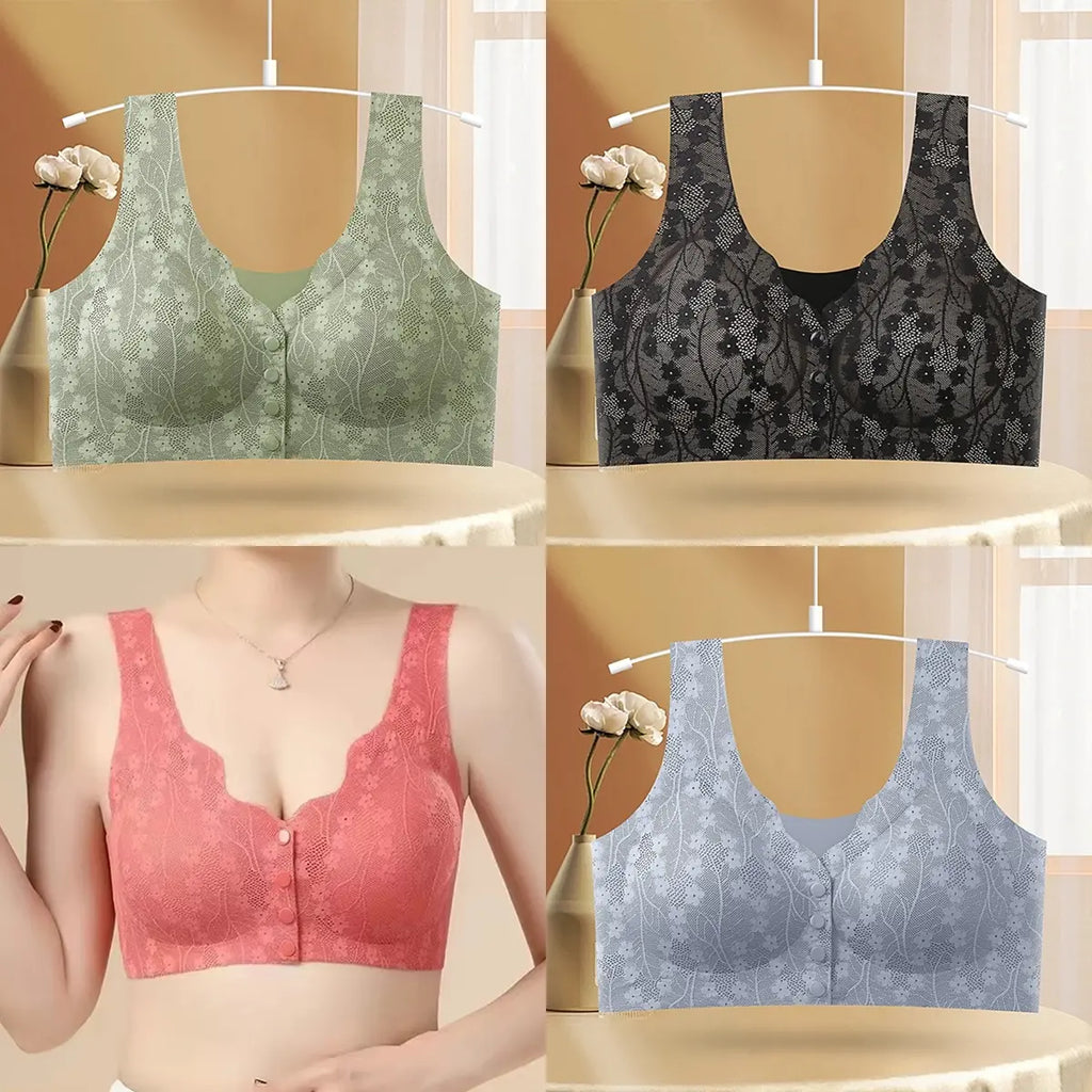 2026【1+2 GRATIS】Sutien fără fir pentru femei cu nasturi în față ❤️【40-100kg】
