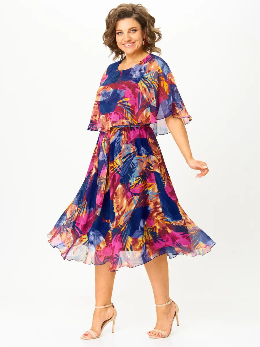 😎💃Produse noi de vară💥【S-5XL】Rochie din șifon cu croi larg, mărimi mari | Confortabilă și respirabilă, foarte potrivită pentru vară