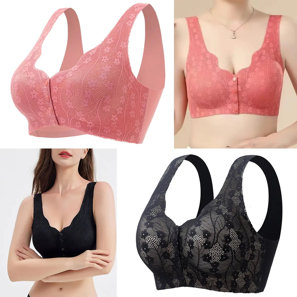 2026【1+2 GRATIS】Sutien fără fir pentru femei cu nasturi în față ❤️【40-100kg】