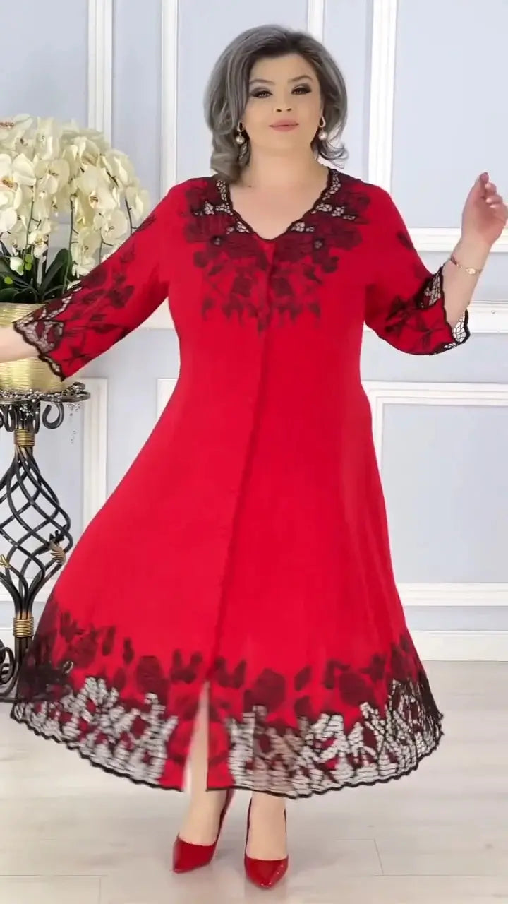 👗【S-5XL】Rochie din dantelă brodată, mărime mare - la modă și elegantă