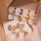 💞【Cumpărați 1, primiți 1 gratuit】S925 Silver Pearl Full Diamond Light Luxury Cercei
