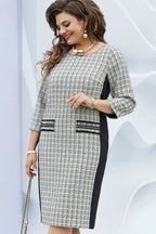 🍃【Cumpărați 1, primiți 1 gratuit】【S-5XL】🍂Nouă rochie elegantă în carouri pentru primăvară.