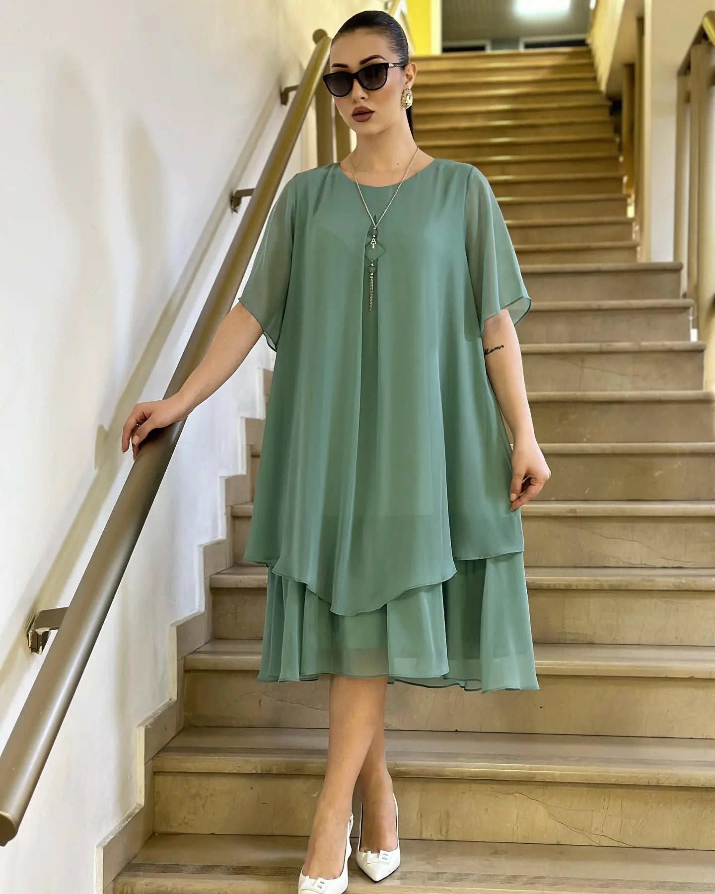 🔥【Cumpărați 1 obțineți 1 gratuit】💜【S-5XL】👗 Rochie lunga din sifon eleganta, design de inalta calitate