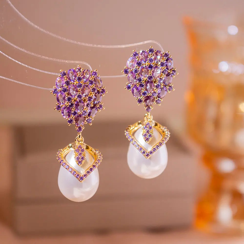💞【Cumpărați 1, primiți 1 gratuit】S925 Silver Pearl Full Diamond Light Luxury Cercei