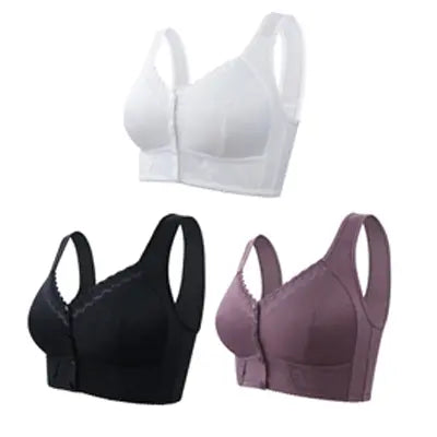 （3/6buc）💕🎁【45kg-155kg】Sutien supradimensionat, respirabil, din bumbac moale, cu nasturi frontali