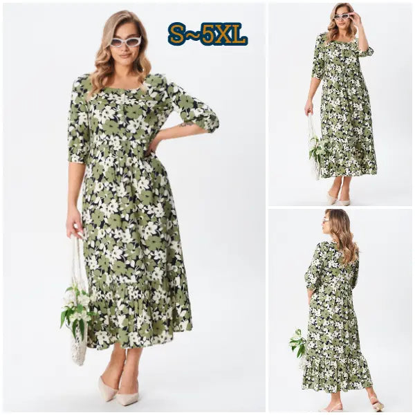 [S-5XL]Rochie lejeră din bumbac, mărimi mari | Confortabilă, vaporoasă, perfectă pentru vară