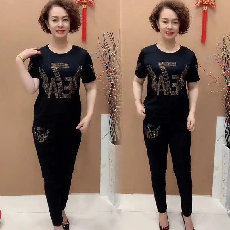 Cumpără 1, primești 1 gratis 💥 Lichidare de stoc 💥 Set de damă cu top și pantaloni cu mânecă scurtă