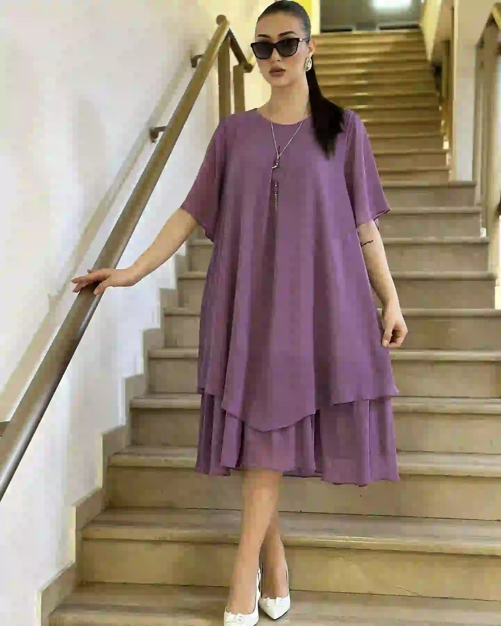🔥【Cumpărați 1 obțineți 1 gratuit】【S-5XL】🍂👗 Rochie lunga din sifon eleganta, design de inalta calitate