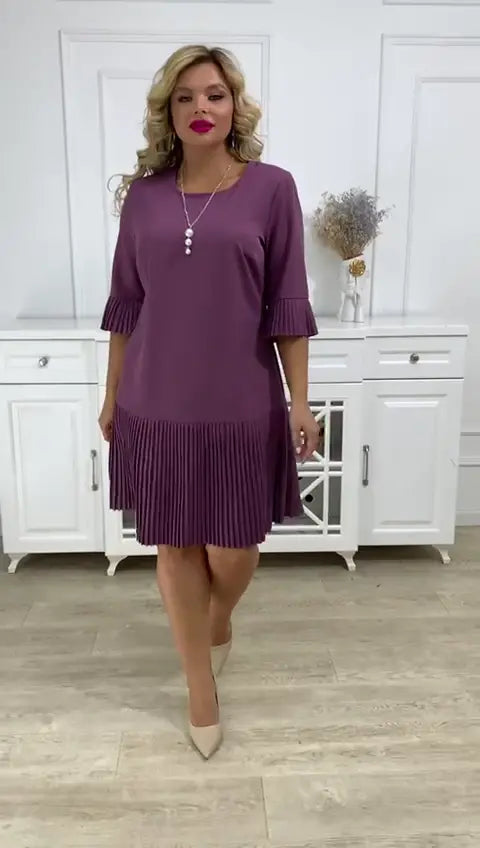 【Cumpărați 1 obțineți 1 gratuit】【S-5XL】 Rochie de culoare solidă cu temperament lejer și confortabil