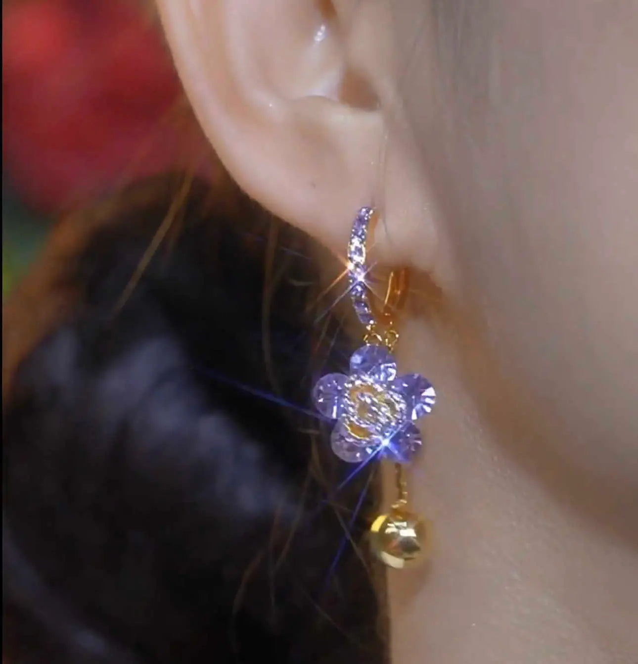 🔥【Cumpărați 1, primiți 1 gratuit】2026 Lumina avansată Diamante de lux Floral Delicate Tassel Cercei