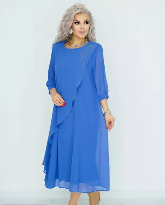 👗【Cumpără 1, primești 1 gratuit】❤️【S-5XL】Rochie nouă din șifon de înaltă calitate 2025