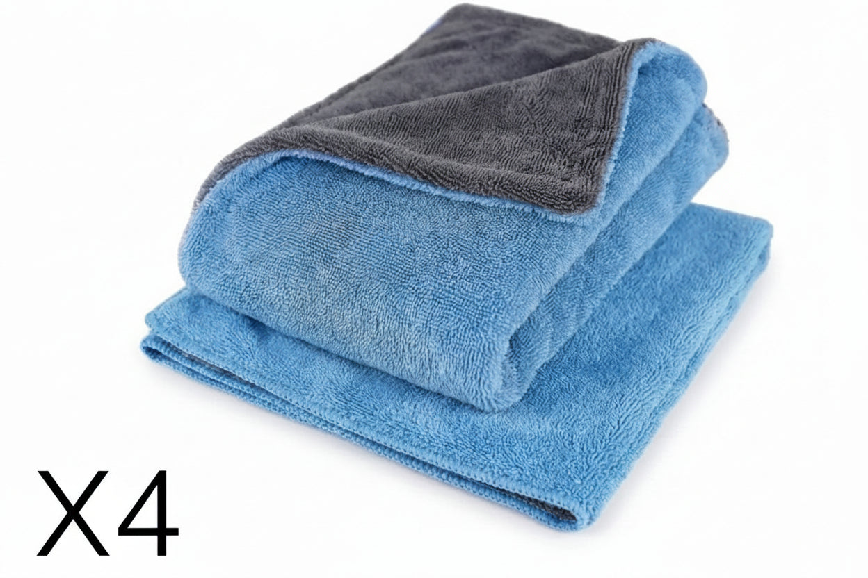 Set 2+2 Prosop Auto din Microfibră pentru Uscare, 90x70 cm, Absorbție Extremă, Delicat cu Vopseaua